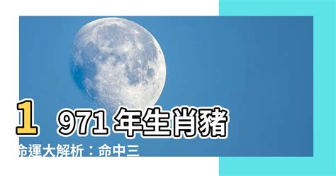 1971 豬|【1971五行】1971五行生肖豬命運獨特 三大劫難50後運勢大解析